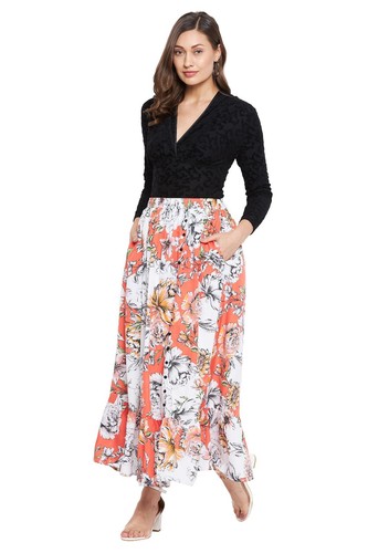 Womens Long Maxi Skirt A Line Party Dress Flared Elastic Waist Girls Midi Skirts - Bild 34 von 56