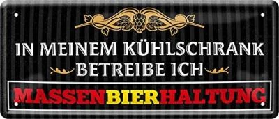 Blechschilder Bier lustiger Spruch “MassenBierHaltung” Geschenkidee Männer
