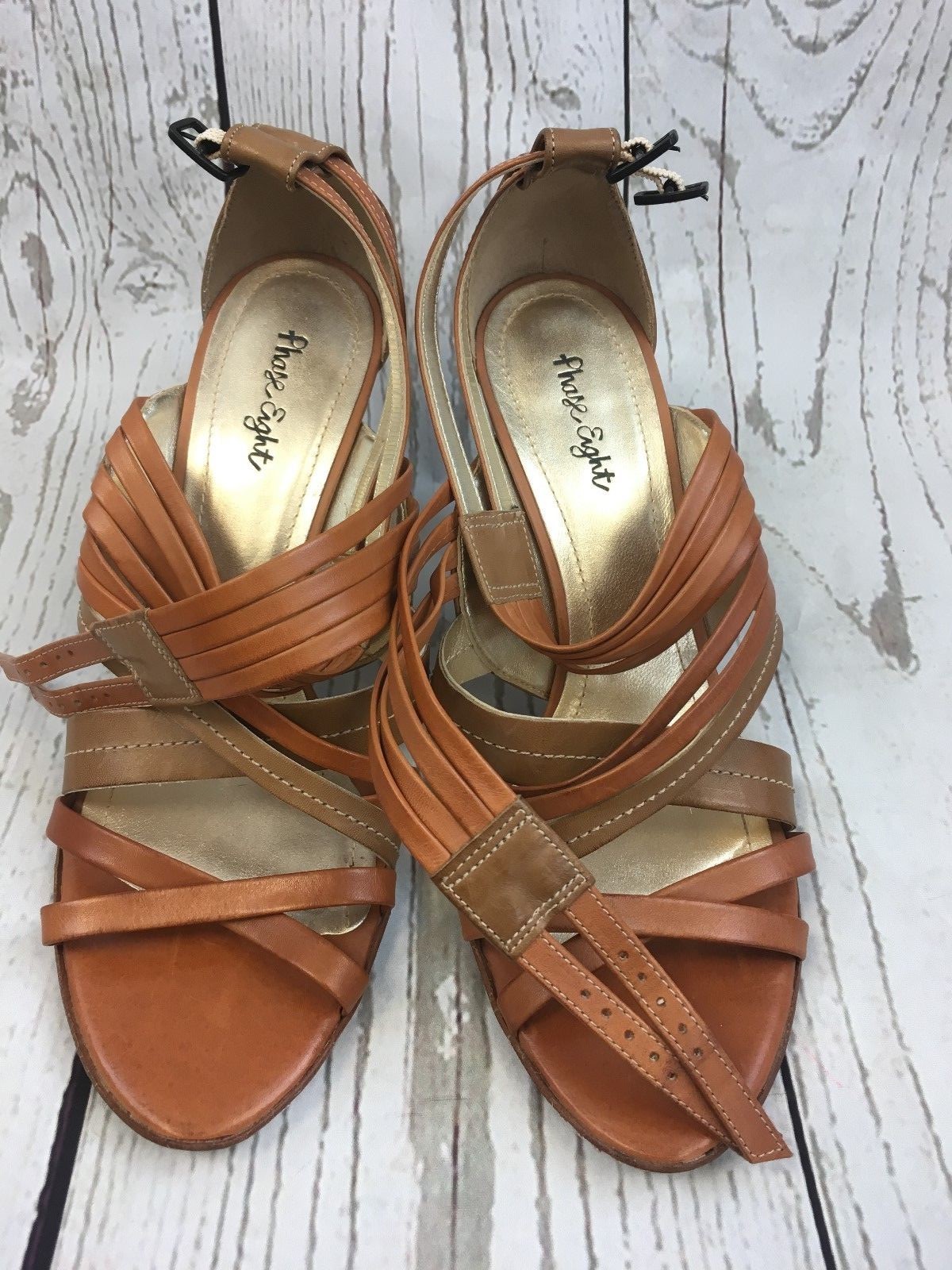 PHASE EIGHT braun LEATHER HEELS SANDALS Größe 39 125.00 PHASE EIGHT braun LEATHER HEELS SANDALS Größe 39 125.00