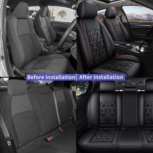 For LINCOLN MKZ 2012-2020 Car 5-Seat Covers Faux Leather Front+Rear Cushion - Picture 6 of 9