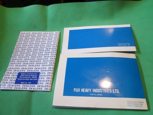 Original Owners Manual & Warranty Booklet for 1983 Subaru 1600 & 1800 - 3 pc Set - Foto 2 di 5