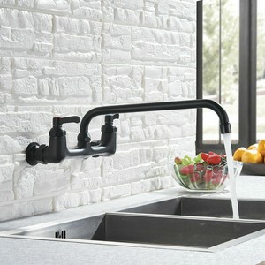 Commercial Restaurant Sink Faucet Wall Mount 8 Swivel Spout Dual