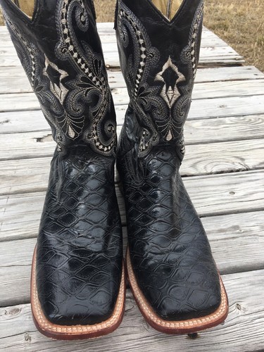 Ferrini Leder Western Cowboystiefel schwarz bestickt 4239305 Größe 12 D Herren " - Bild 10 von 18