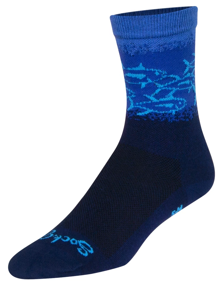 Носки - SockGuy - тунец синий L/XL 6» экипажа велоспорт/бег новый - Изображение 2 из 4