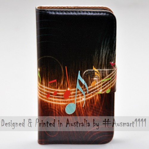 Cubierta billetera para teléfono iPhone 16 15 14 Plus Pro Max Apple - Impresión de notas musicales - Imagen 2 de 31