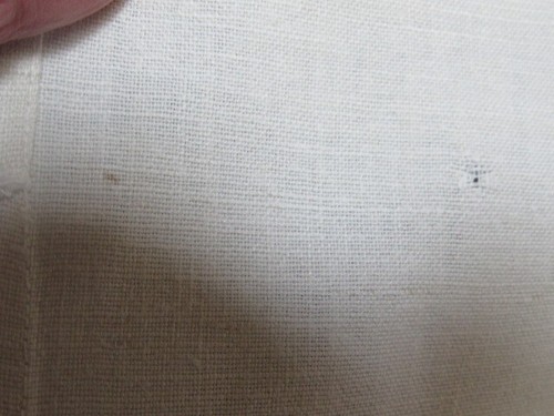 Vintage White Linen Large 35x23 Kitchen Bath Towel Embroidered Blue Fruits - Picture 12 of 12