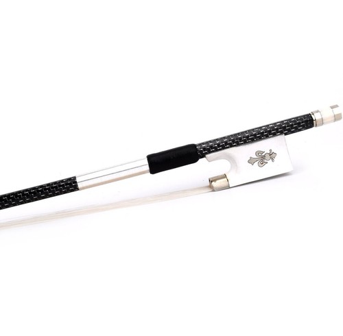 Arco de violín Master Silver trenzado de fibra de carbono 4/4 blanco Fleur-de-Lys Frog 62,5 g - Imagen 7 de 14