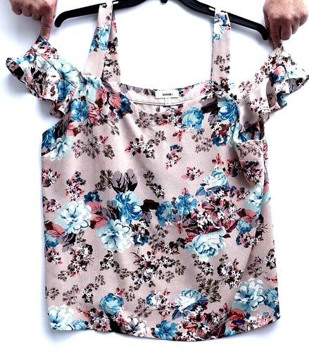 Meraki Women's Sz 2X Pink Floral with Cold Shoulder sleeves - Picture 2 of 9