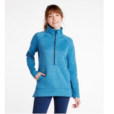 Bean Women's Marine Blue FlexForward Quilted Half-Zip Pullover