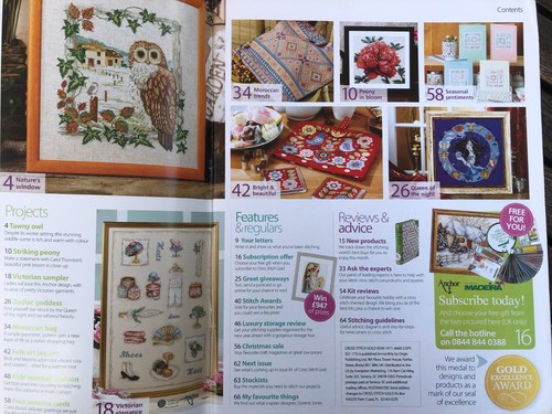 Punto de Cruz Edición Oro 80 Búho de Invierno, Muestreador Victoriano, Peonía, Reina de la Noche - Imagen 2 de 10