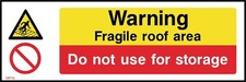 Warning Fragile roof area Sign or Sticker - All Materials & Sizes (MP10)