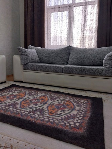 Tekke Filzteppich 5'5"" x 3'6"" Schafwollfläche Handarbeit Turkmenische Teke Ornamente (Göl) - Bild 5 von 6