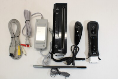 Nintendo Wii Black Console SCRATCHED Sensor Cont AV AC RVL