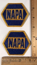 Vintage Lot Of 2 NAPA Auto Car Parts Store Logo Patch Iron On Racing NOS