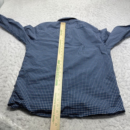 Banana Republic Untucked Fit Plaid Long Sleeve Button Shirt Blue Mens Size M - Picture 13 of 13