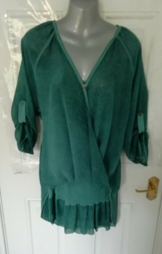 REGINA Made in Italy altrosa Lagenlook Bluse Top und Cami asymmetrisch 10 12 - Bild 2 von 10