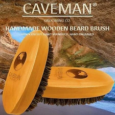 Handcrafted Beard & Hair Brush 100% Boar Bristles Beard by Caveman®  All Hair