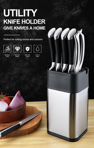 Kitchen Knife Holder Organizer Storage Rack Stand Household Tool Stainless Steel - Picture 17 of 24