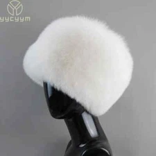 Fashion Real Fur Hats Winter Hats Women Fur Beanies Hat Fluffy Round Cap