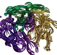 Plastic Purple, Green, and Gold Crawfish Metallic Seafood Decor Easter