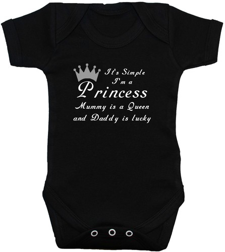 T-Shirt I'm a Princess..Babygrow Body Strampler Weste Neugeborene - 24 m Geschenk Junge Mädchen - Bild 6 von 6