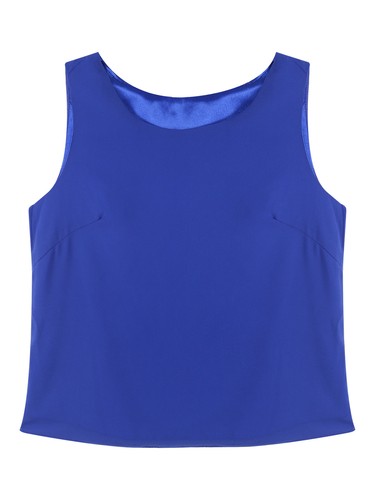 Blusa suelta informal de verano sin mangas con cuello redondo para mujer - Imagen 27 de 43