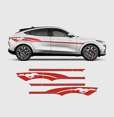 Calcomanías adhesivas deportivas carreras cintura línea rayas caballo decoración envolvente para Ford Mustang - Imagen 17 de 18