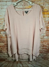 BNWT Womens Sz 26 Autograph Blush Pink Double Layer Short Sleeve Top RRP $89.99