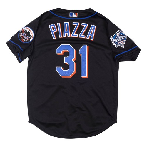 MLB Mitchell & Ness Black New York Mets #31 Baseball Jersey New Mens XS $300 - Picture 2 of 4