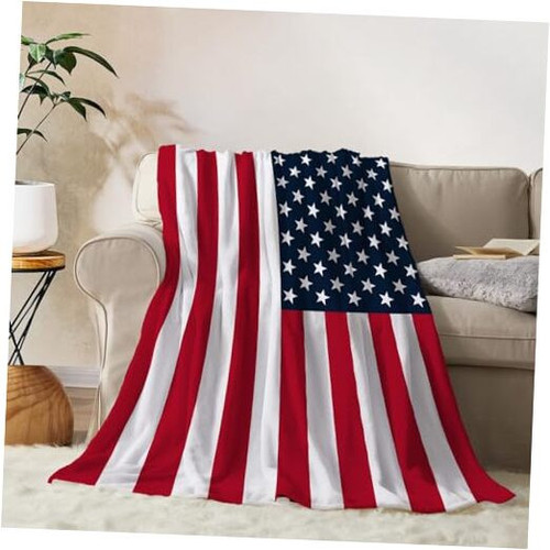 American Flag Throw Blanket Twin Size Patriotic 4th of July Memorial Day