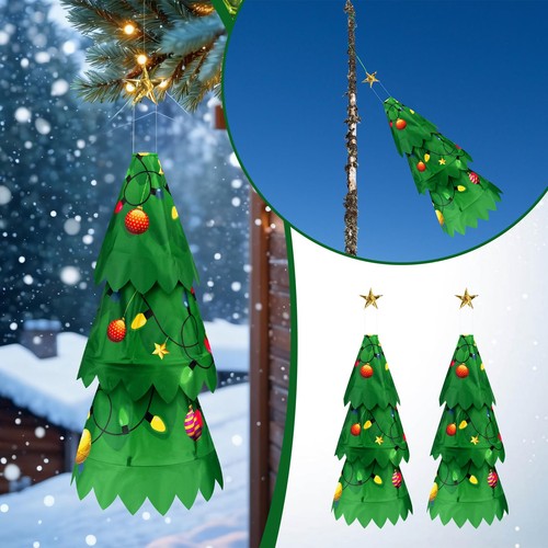 2 Pcs Christmas Tree 3D Windsock Applique Christmas Tree Windsock 36 Inch Ind... - Bild 7 von 7
