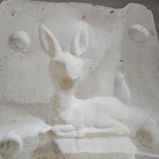 VINTAGE UNKNOWN BAMBI DEER LYING CERAMIC SLIP CAST MOLD