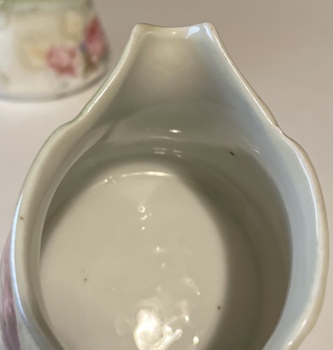 VTG Leuchtenburg Germany Hand Painted Porcelain Floral Roses Creamer & Sugar Set - Picture 12 of 19