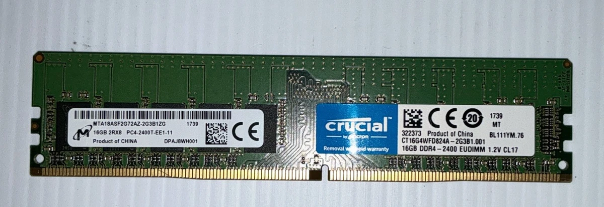 25+ PC4-19200 (DDR4-2400) Bus Speed 16 GB Capacity per Module DDR4