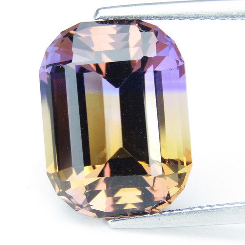 Piedra preciosa de moda de corte esmeralda de 17,8 x 13,4 mm ametrino natural brillante de 16,45 quilates - Imagen 3 de 8