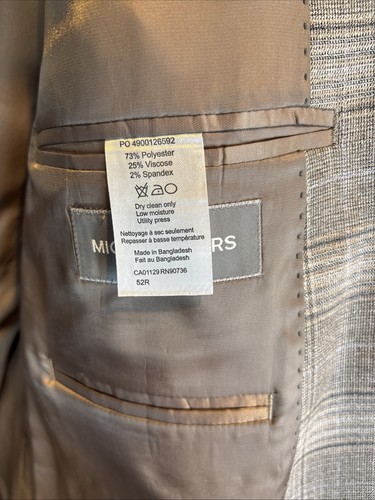 Michael Kors Men's Classic Stretch Plaid Windowpane Sport Coat Blazer 52R $295 - Picture 6 of 12