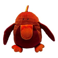 Little Jellycat Lovey Baby Plush Squeaker Penguin Bird Stripe Red Orange Toy