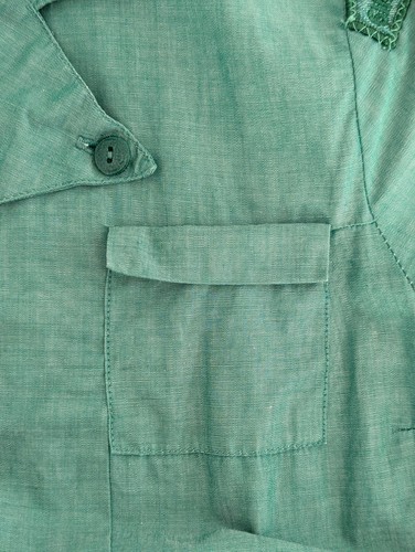 VTG 1960's Girl Scouts USA S/S Button Down green Uniform Pockets 18.5" Pit - Pit - Picture 11 of 15