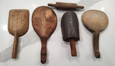 Antique Wooden Kitchen Utensils, 5-piece set