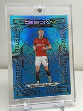 Rasmus Hojlund /15 Electric Etch Blue Flood Panini Obsidian 2023-24 Man Utd