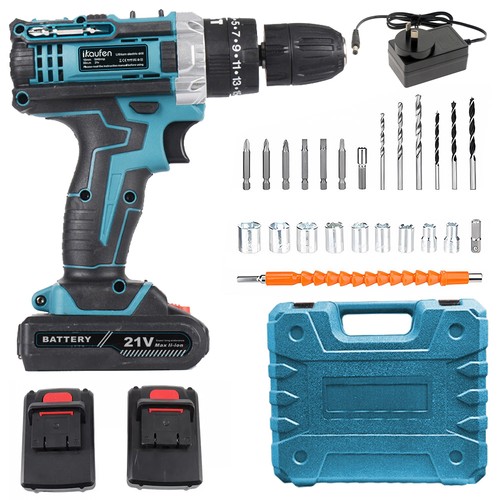 Cordless Combi Hammer Impact Drill Driver Electric Screwdriver+2 Battery+ Box US - Picture 25 of 32