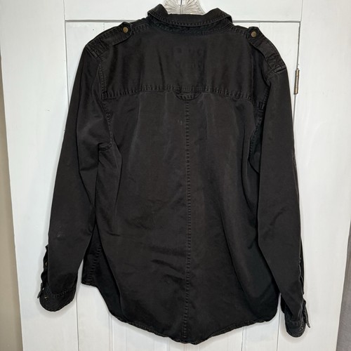 VTG Lauren Ralph Lauren Size Large Women’s Safari Outfitters Black Snap Up Shirt - Picture 2 of 10