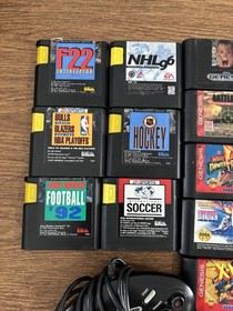 Sega Genesis Video Games And Accessories Lot Controllers Power Cord