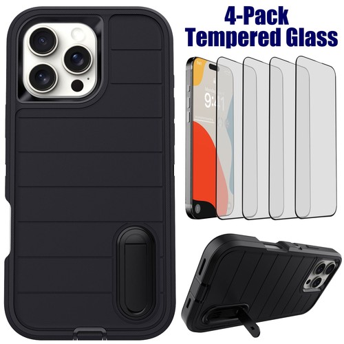 Funda resistente con soporte/vidrio templado para iPhone 16 Pro Max/Plus/Pro/16 - Imagen 22 de 45