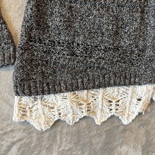 Abercrombie Kids Girls Hooded Crochet Lace Trim Cardigan Sz 7/8 - Picture 3 of 7