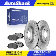 Front Drilled Slotted Brake Rotors Ceramic Pads for Jeep Patriot Compass