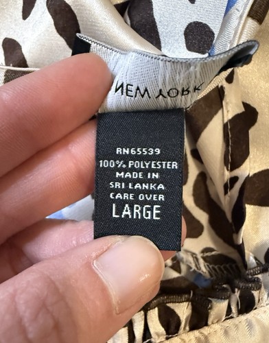Jones New York Satin Gown Floral Animal Print Pattern Sz L - Picture 11 of 11