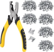 1800PCS Wire Cage Clips and Pliers Rabbit Chicken J Clip