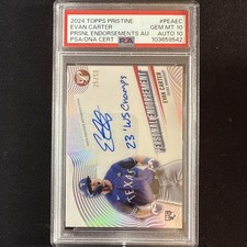 Evan Carter RC Personal Endorsements Auto /50 - 2024 Topps Pristine PSA 10/10!!