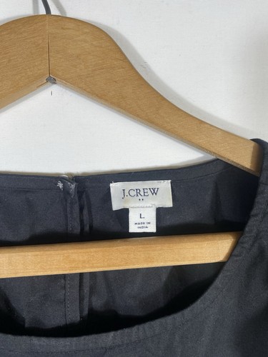 J Crew Top Größe Large schwarz adrette Rüschenärmel maßgeschneidert Old Money ruhig Luxus - Bild 7 von 13
